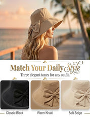 Women's Bow-Tie Wide-Brimmed Sun Hat