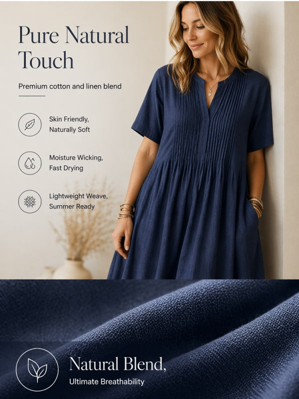 Women's Loose Casual V-Neck Dress