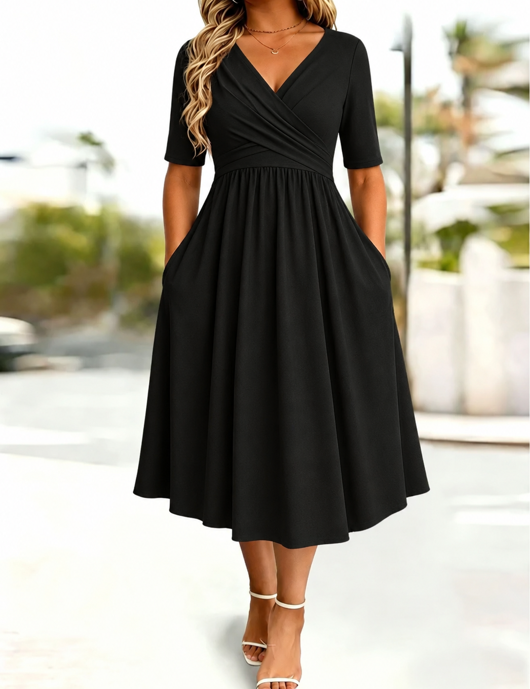 Waist-Cinching Dress With Heart Decoration