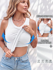 Bamboo Bra-Style Round Neckline Tank Top