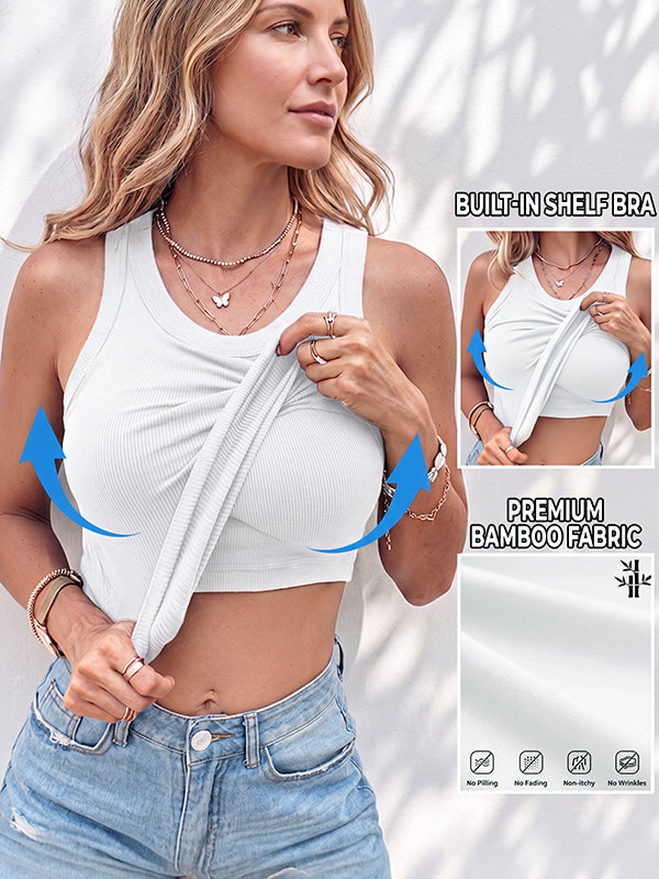 Bamboo Bra-Style Round Neckline Tank Top