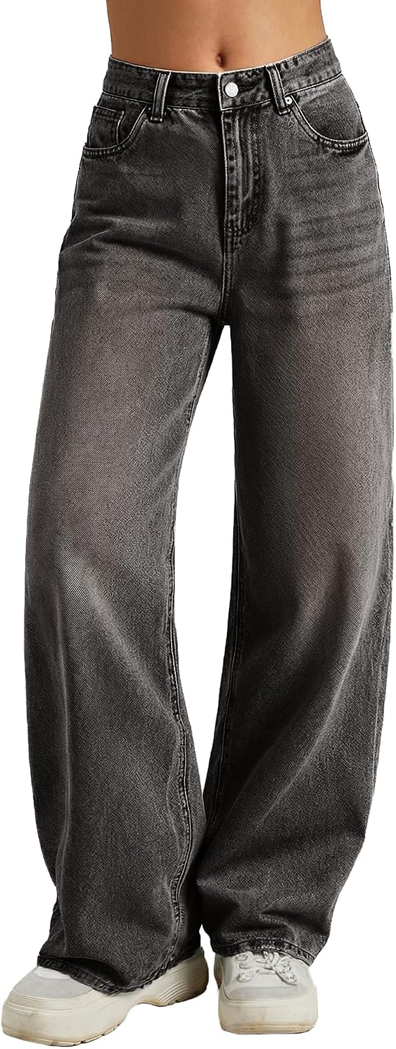 Women Baggy Jeans High Waisted Loose Fit Vintage Oversized Wide Leg Long Denim Pants Trousers