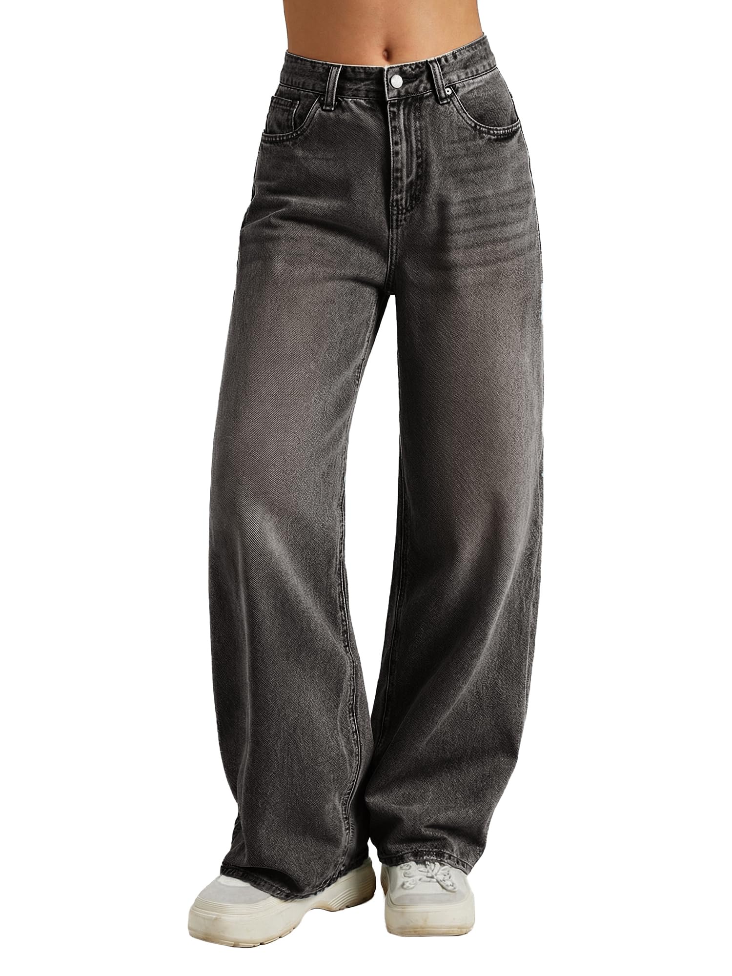 High Waisted Baggy Wide Leg Denim Pants