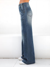 Baggy Jeans Women Straight Leg Mid Rise Boyfriend Wide Leg High Waisted Cute Trendy Y2K Loose Fit Pants Stretchy