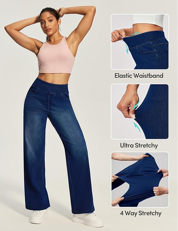 High Waisted Stretchy Denim Pants