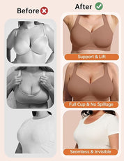 Womens Wireless Jelly Comfort Bra Full Supportive