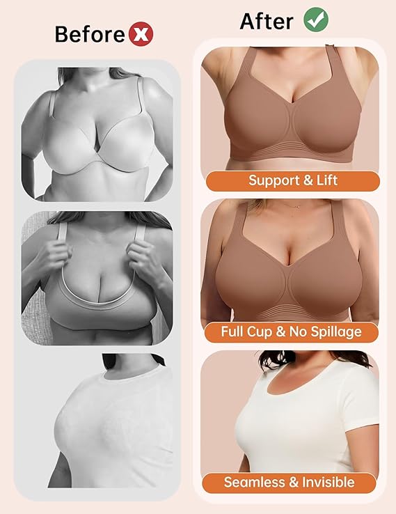 Womens Wireless Jelly Comfort Bra Full Supportive