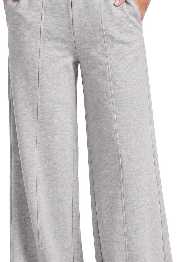 EMMIOL Wide Leg Sweatpants Women Foldover Lace Trim Baggy Lounge Pants | Stretchy Yoga Pants,Y2K Look,Back to School Outfits