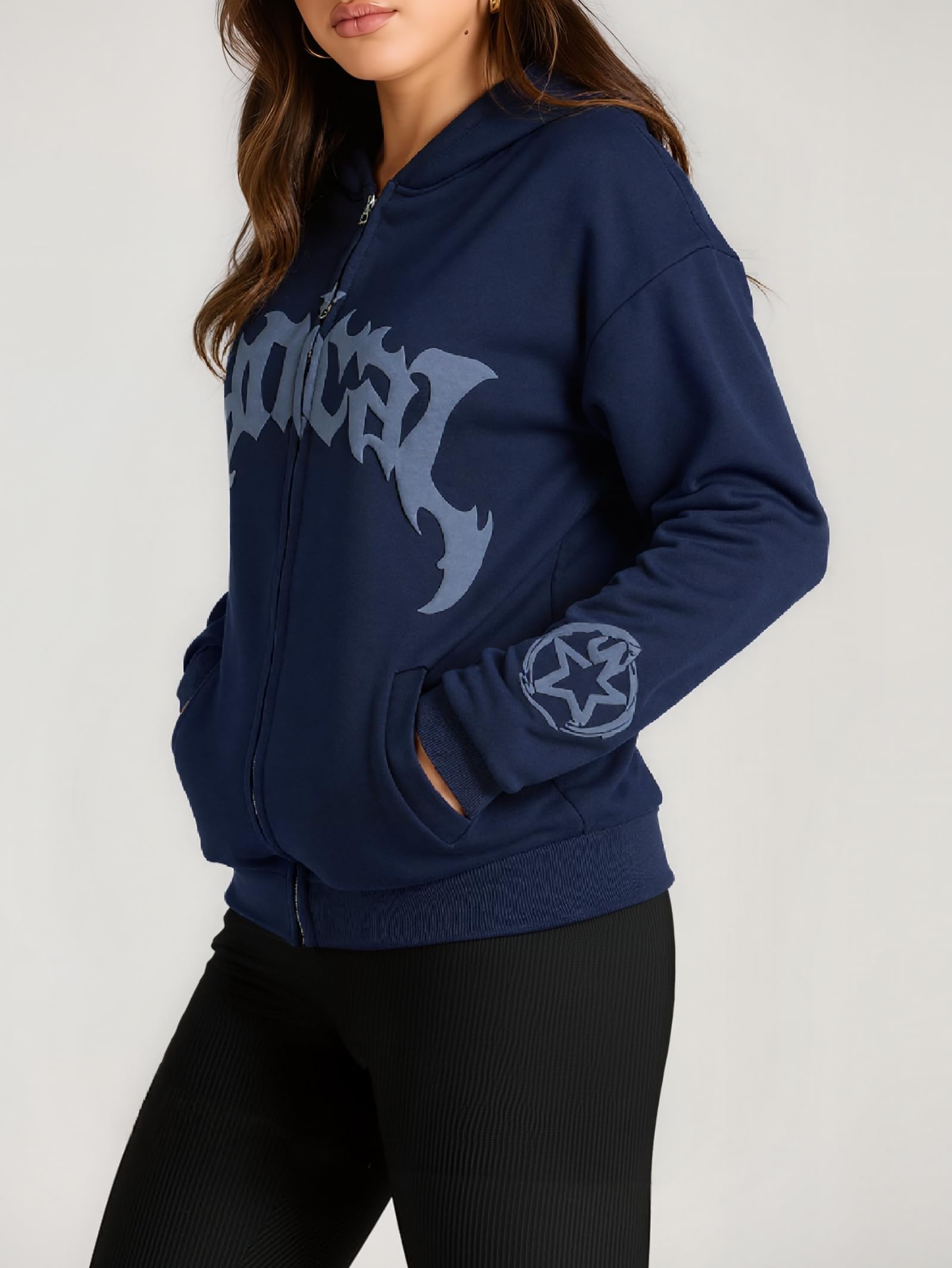 Y2K Full Zip Balaclava Oversized Hoodie