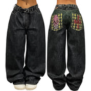 EMMIOL Women Boyfriends Hip Hop 90s Vintage Baggy Jeans Loose Denim Pants Mid Waist Jeans