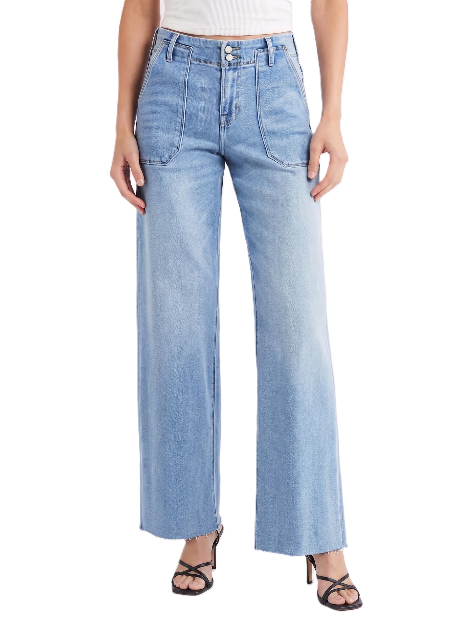 EMMIOL Womens Jeans Straight Leg,Mid-High Rise Baggy Denim Pants,Boyfriend Wide Leg,Loose Fit with Pocket,Runs Small; Size Up
