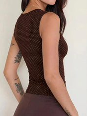 Women Deep V Neck Tops Sexy Sleeveless Crop Top Stretchy Trendy Going Out Tank Top Cute Summer Clothes