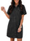 EMMIOL Button Down Denim Dress for Women - Short Sleeve Babydoll Mini Jean Shirt Dresses Summer Casual Trendy Outfits