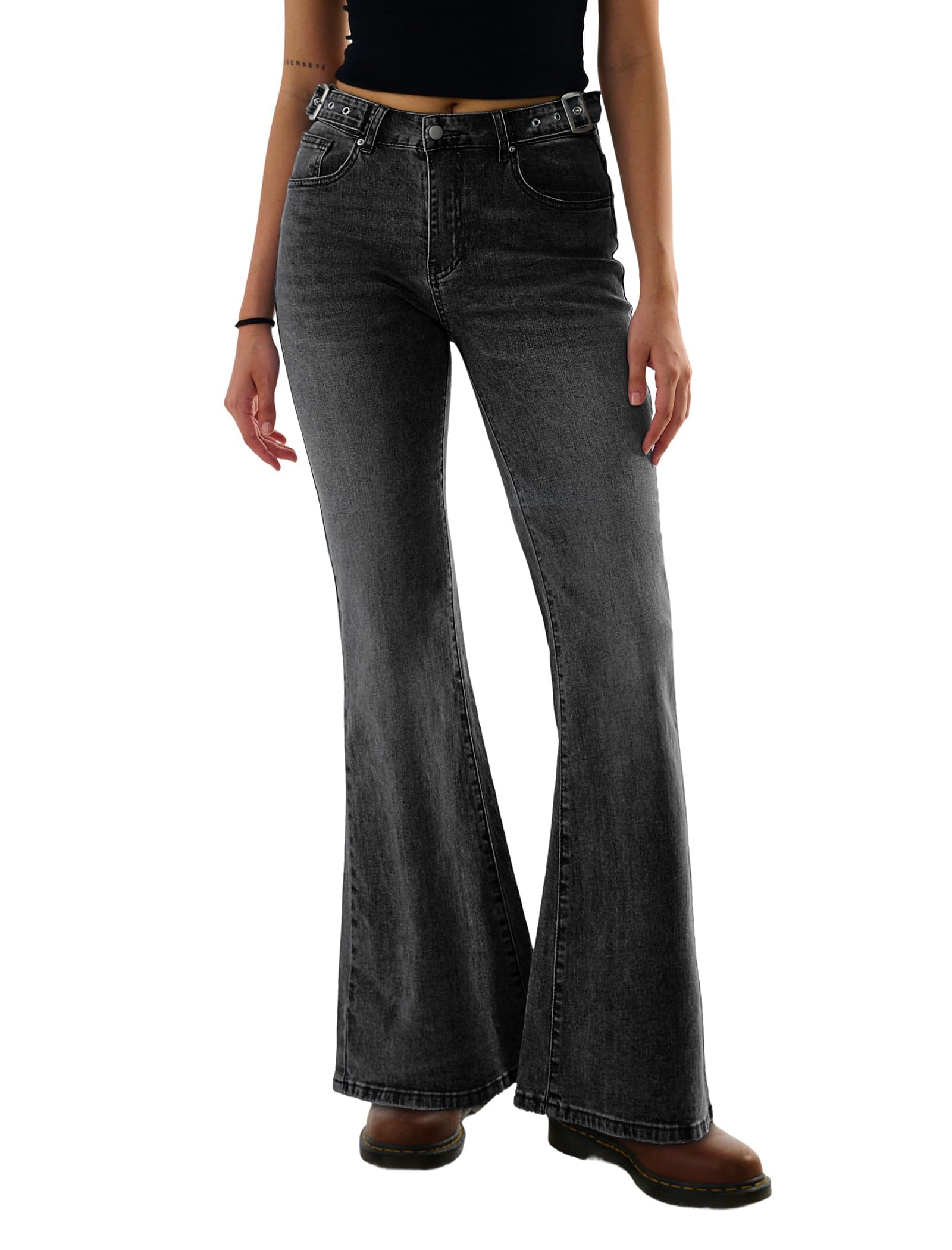 High Waisted Basic Stretch Bootcut Flare Denim Pants