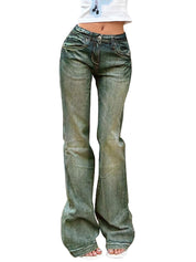 EMMIOL Women Bootcut Jeans Flare Jeans Mid-High Waisted Stretchy Jeans Trendy 90s Denim Pants