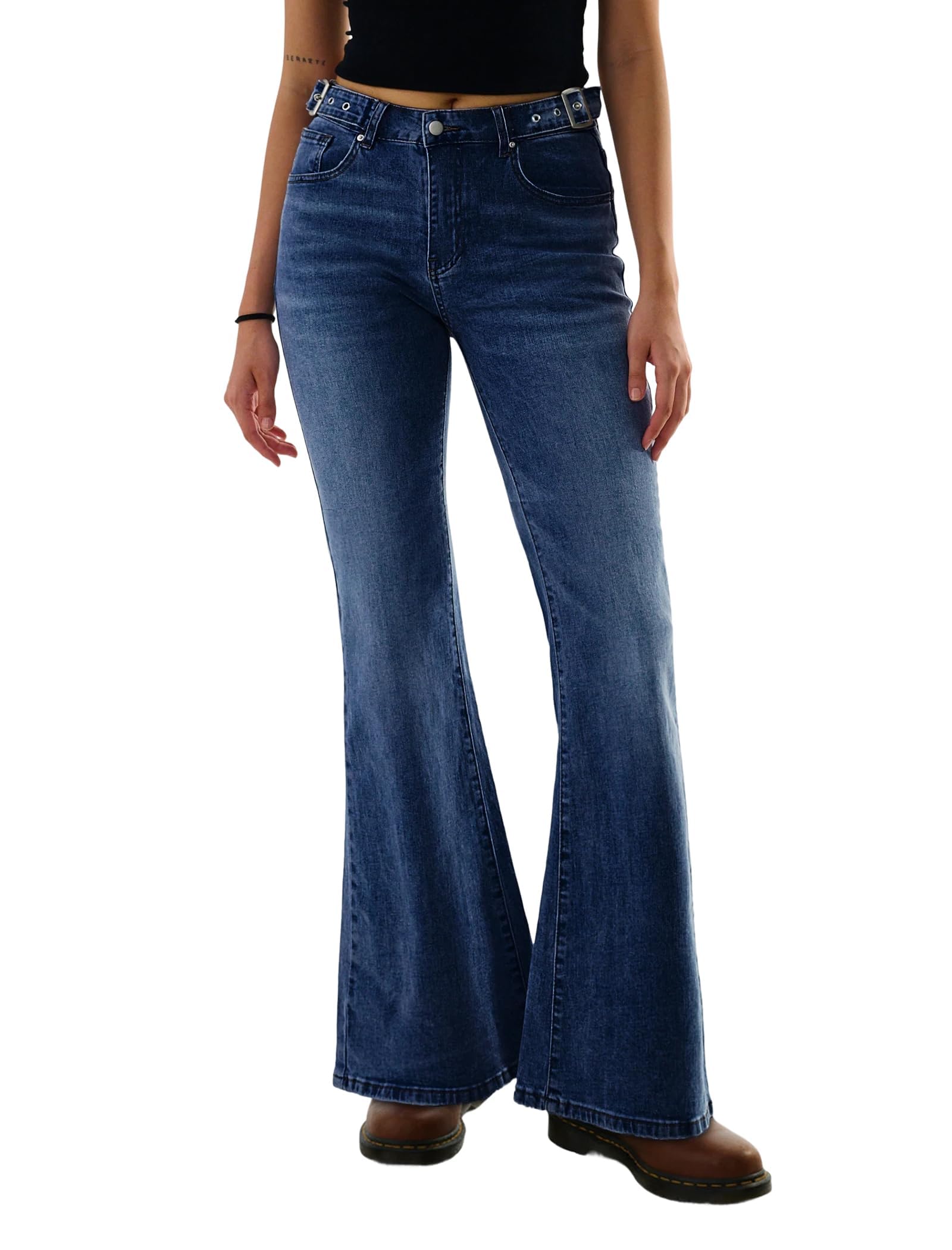 High Waisted Basic Stretch Bootcut Flare Denim Pants