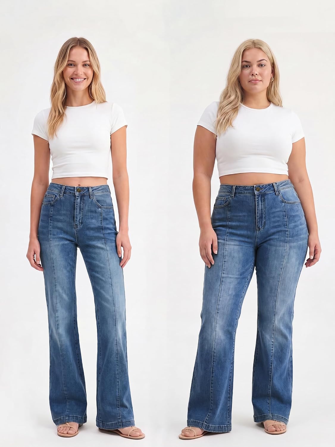 EMMIOL Flare Jeans for Women High Waisted Bootcut Jeans for Women Stretchy Denim Bell Bottom Pants Y2K School Outfits