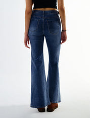 Women's Flare Wide Leg Jeans Stretchy High Waisted Bell Bottom 2026 Basic Bootcut Denim Pants