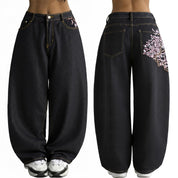 EMMIOL Women Boyfriends Hip Hop 90s Vintage Baggy Jeans Loose Denim Pants Mid Waist Jeans
