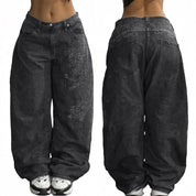 EMMIOL Women Boyfriends Hip Hop 90s Vintage Baggy Jeans Loose Denim Pants Mid Waist Jeans