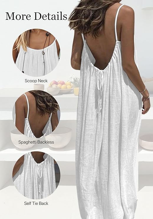 Women's Summer Backless Cami Lounge Dress