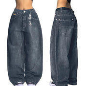 EMMIOL Women Boyfriends Hip Hop 90s Vintage Baggy Jeans Loose Denim Pants Mid Waist Jeans