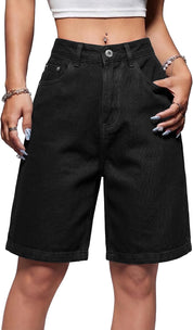 EMMIOL Women Jorts Baggy Jeans Shorts High Waisted Denim | Knee Length Y2K Bermuda Shorts Summer Hot Short Pants Streetwear