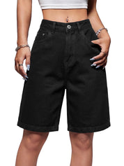 EMMIOL Women Jorts Baggy Jeans Shorts High Waisted Denim | Knee Length Y2K Bermuda Shorts Summer Hot Short Pants Streetwear