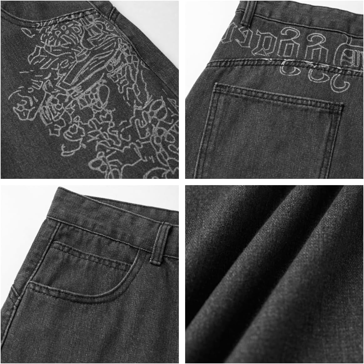 EMMIOL Women Boyfriends Hip Hop 90s Vintage Baggy Jeans Loose Denim Pants Mid Waist Jeans