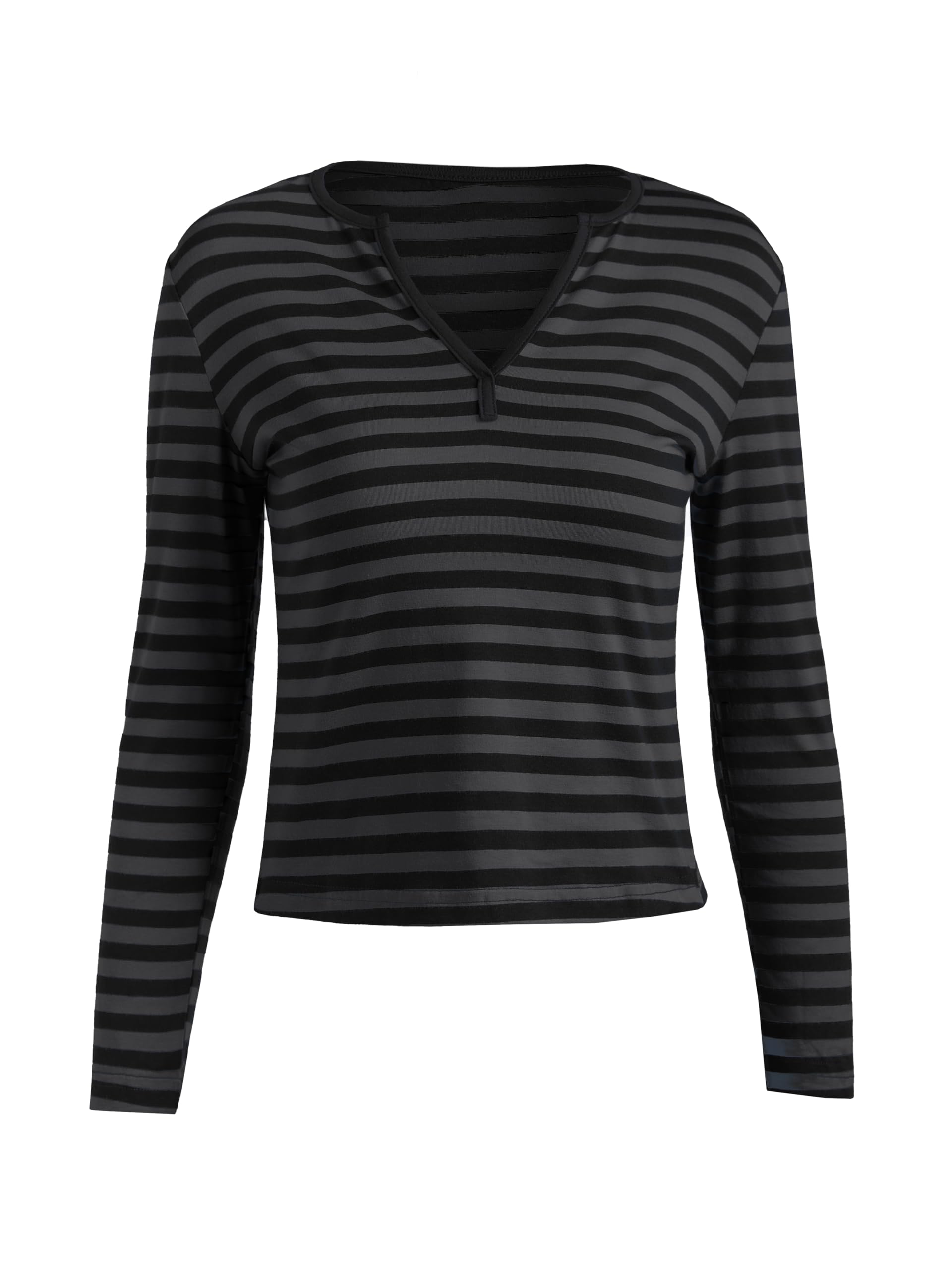 Womens Lace Long Sleeve Top Paneled Henley Shirts Y2k 2000s Fitted Going Out Tops Blouse