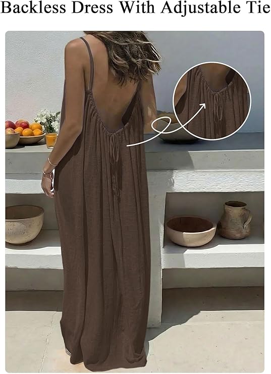 Women's Summer Backless Cami Lounge Dress