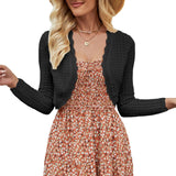 Three Quarter Sleeve Cropped Bolero Shrug Cardigan