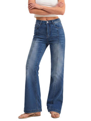 EMMIOL Flare Jeans for Women High Waisted Bootcut Jeans for Women Stretchy Denim Bell Bottom Pants Y2K School Outfits