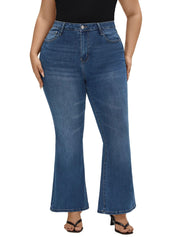 EMMIOL Flare Jeans for Women High Waisted Women's Stretch Bootcut Jeans | Plus Size Bell Bottom Denim Pants with Pockets,Y2K Look,Ripped Design