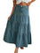EMMIOL Long Denim Skirt for Women - High Waisted A-Line Jean Maxi Skirts Dark Wash Tiered Swing Jean Skirt with Pockets