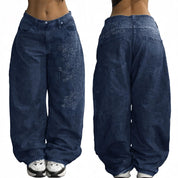 EMMIOL Women Boyfriends Hip Hop 90s Vintage Baggy Jeans Loose Denim Pants Mid Waist Jeans