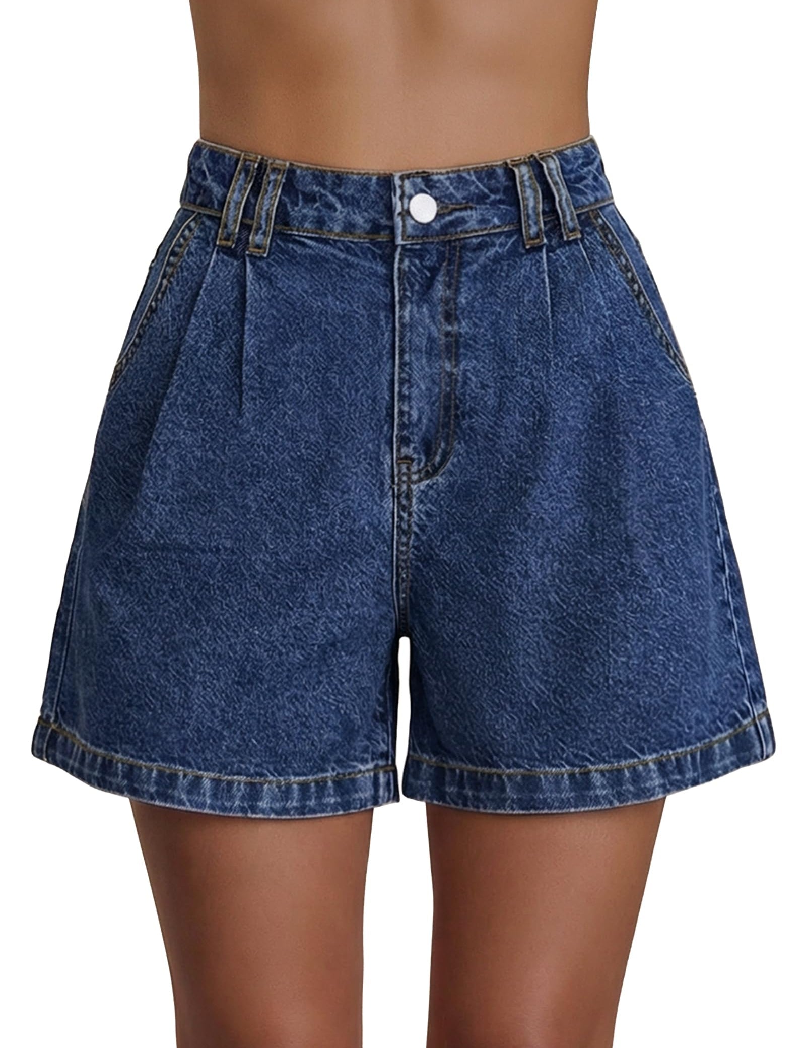 EMMIOL Jean Shorts for Women High Waisted Wide Leg Stretchy Denim Shorts | Casual Summer Jorts with Pockets, Lightweight Cotton Shorts for Vacation Beach Outfits