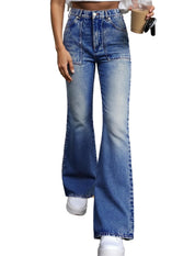 Mid Waisted Stretchy Bootcut Flare Denim Pants