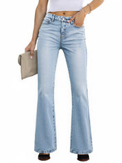 EMMIOL Stretchy Bootcut Jeans for Women High Waisted Womens Flare Jeans | Bell Bottom Jeans for Women, Trendy Y2K Jeans, Mid High Rise Selection, Retro Denim Pants, Skinny jeans, 90s Denim Pants