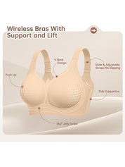 Womens Wireless Jelly Comfort Bra Full Supportive