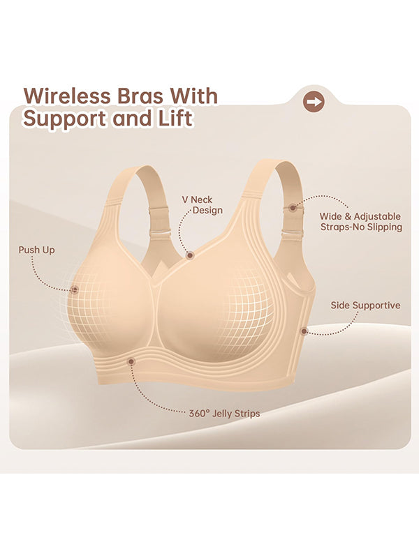 Womens Wireless Jelly Comfort Bra Full Supportive