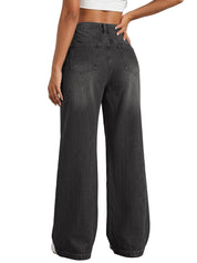 EMMIOL Women Baggy Jeans High Waist Boyfriend Streetwear Vintage Jeans Wide Leg Denim Pants