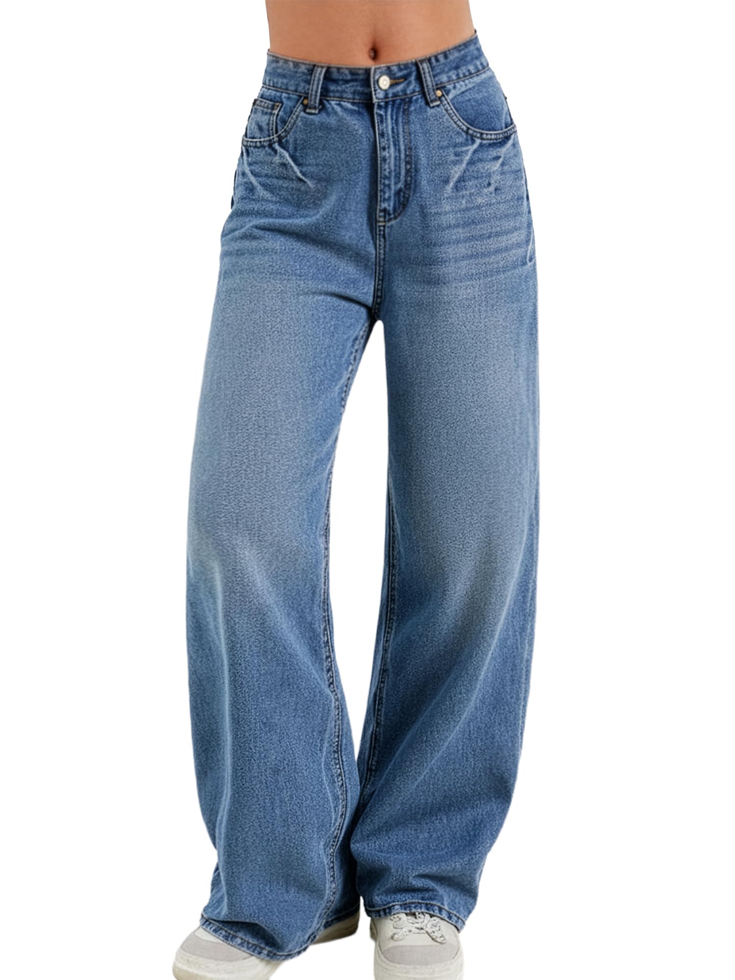 Women Baggy Jeans High Waisted Loose Fit Vintage Oversized Wide Leg Long Denim Pants Trousers