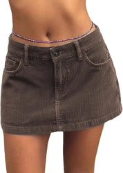 EMMIOL Corduroy Skirts for Women Mid/Low Rised Casual A Line Mini Dress 2026 Trendy Y2k Clothes