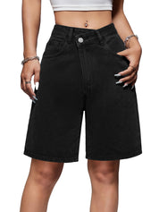 EMMIOL Women Jorts Baggy Jeans Shorts High Waisted Denim | Knee Length Y2K Bermuda Shorts Summer Hot Short Pants Streetwear