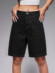 EMMIOL Women Jorts Baggy Jeans Shorts High Waisted Denim | Knee Length Y2K Bermuda Shorts Summer Hot Short Pants Streetwear