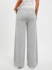 EMMIOL Wide Leg Sweatpants Women Foldover Lace Trim Baggy Lounge Pants | Stretchy Yoga Pants,Y2K Look,Back to School Outfits