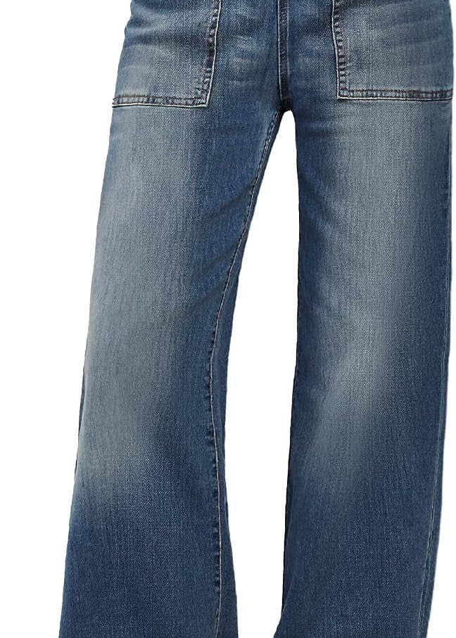 Baggy Jeans Women Straight Leg Mid Rise Boyfriend Wide Leg High Waisted Cute Trendy Y2K Loose Fit Pants Stretchy