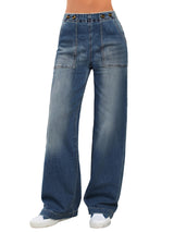 Y2K Mid Rise Boyfriend Baggy Straight Leg Denim Pants