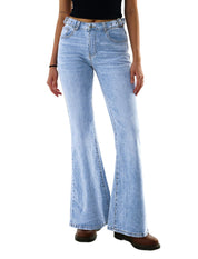 Women's Flare Wide Leg Jeans Stretchy High Waisted Bell Bottom 2026 Basic Bootcut Denim Pants